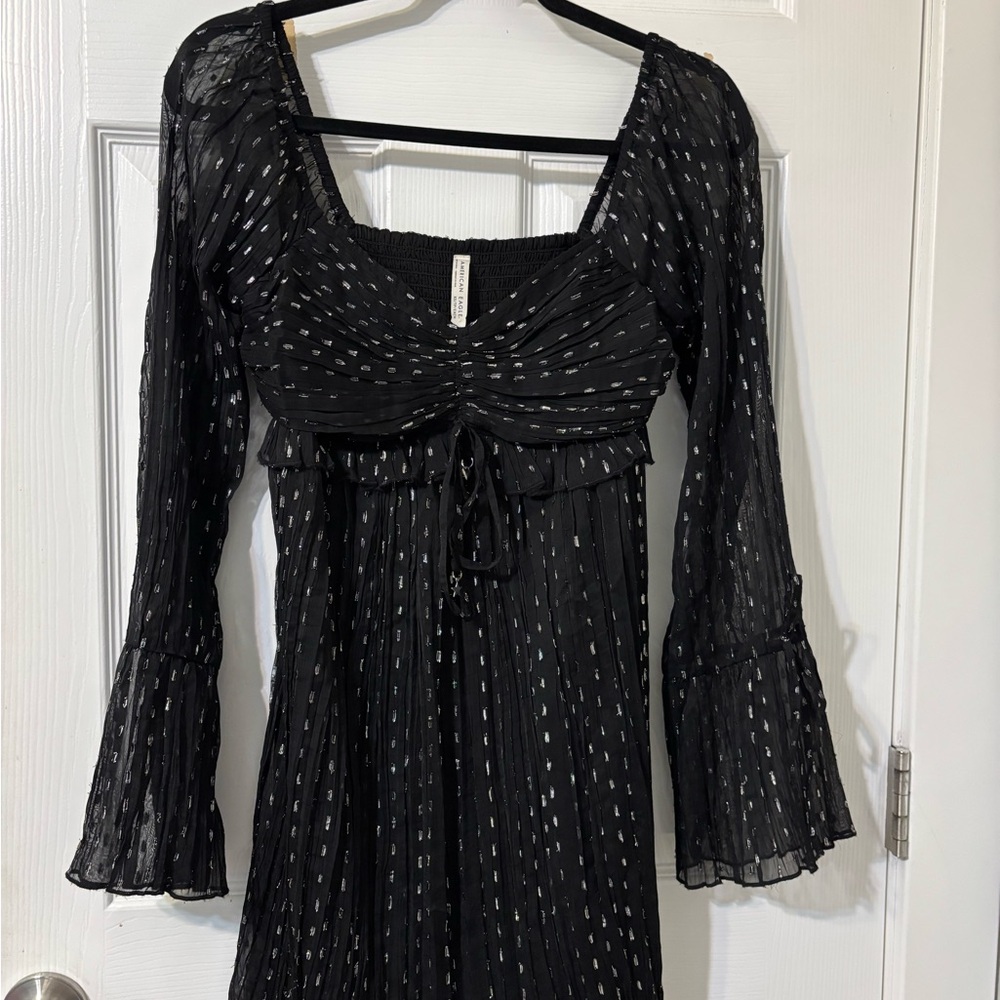 American Eagle Outfitters Black Dress with Silver Details